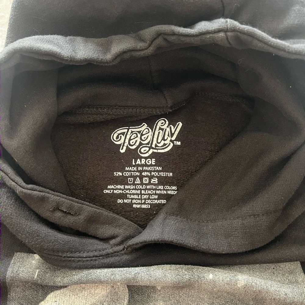 Black Graphic Hooded Sweatshirt with Pillsbury Doughboy DJ